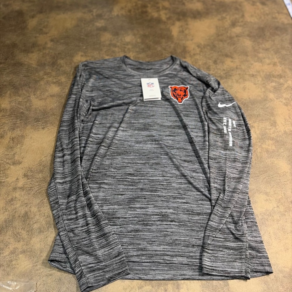 Nike Chicago Bears Shirt Mens Medium Gray Long Sleeve Dri-FIT NFC North 00OE-06F